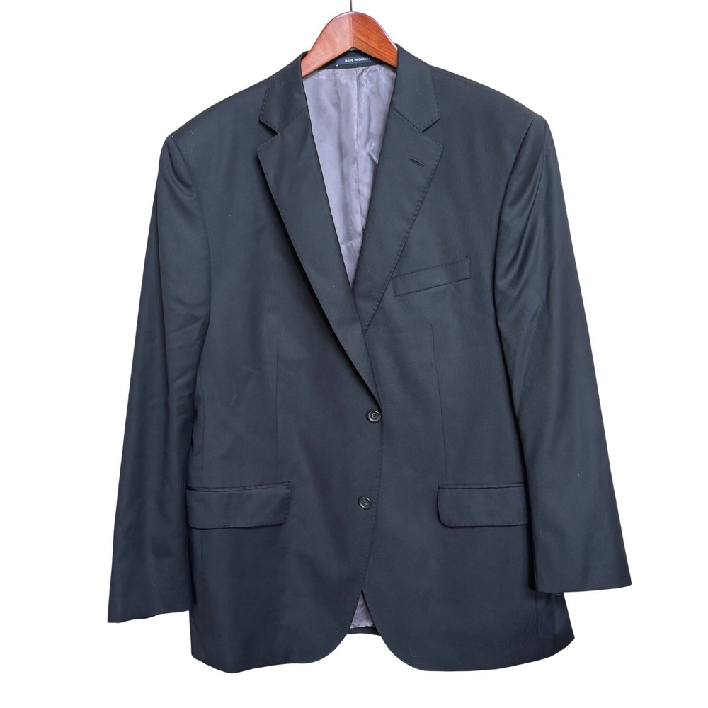 Cremieux Collection Loro Piana Super 130s Wool Blazer Sport Coat Black 44R